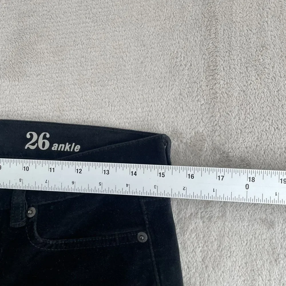 J. Crew Toothpick Ankle‎ Pants Women 29x28 (Tag 26) Black Velvet NWT $110